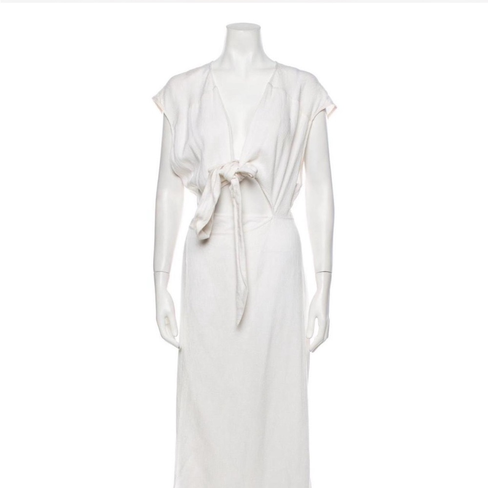 Reformation Tie Front White Maxi Dress